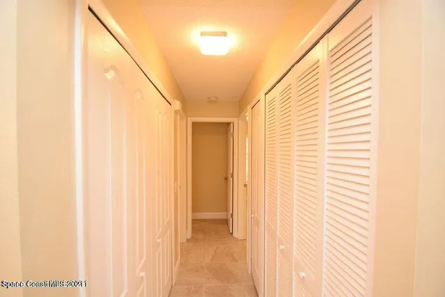 a view of a closet area with sky view