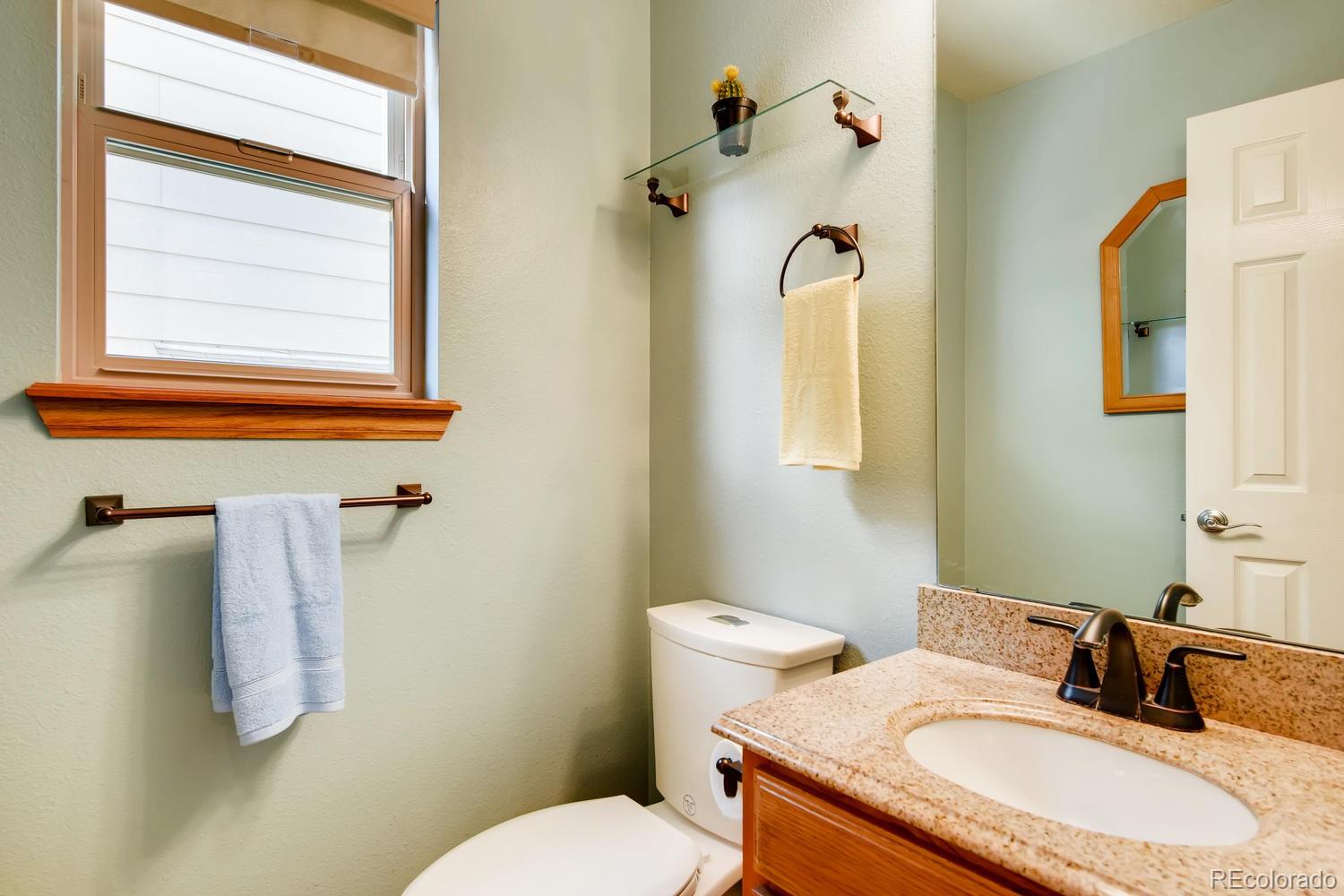 9840 South Castle Ridge Circle Highlands Ranch, CO 80129 - Photo 12 of 28 a bathroom with a sink toilet and mirror