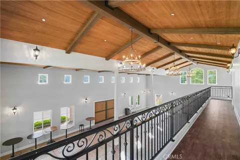 a view of a hallway with workspace