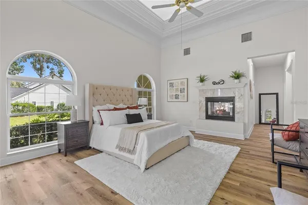 a bathroom with a bathtub and shower