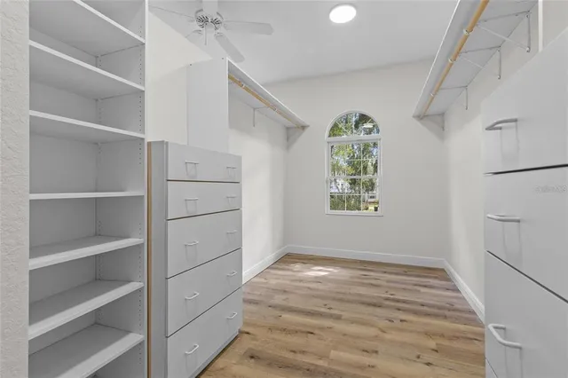 an empty room with windows