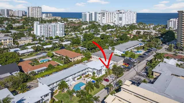 an aerial view of multiple house