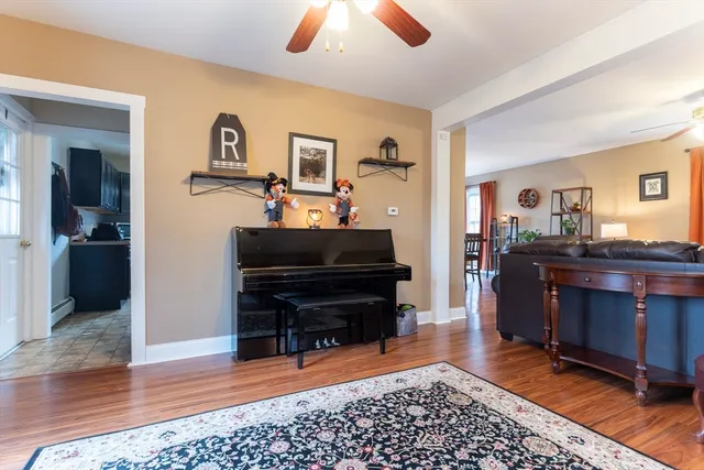 a room with furniture and a window