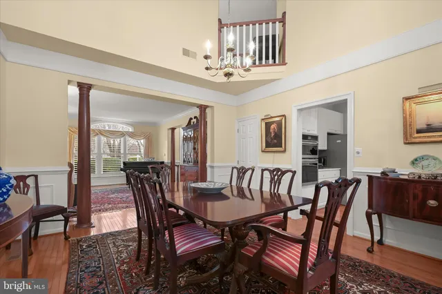 a view of a dining room and livingroom view
