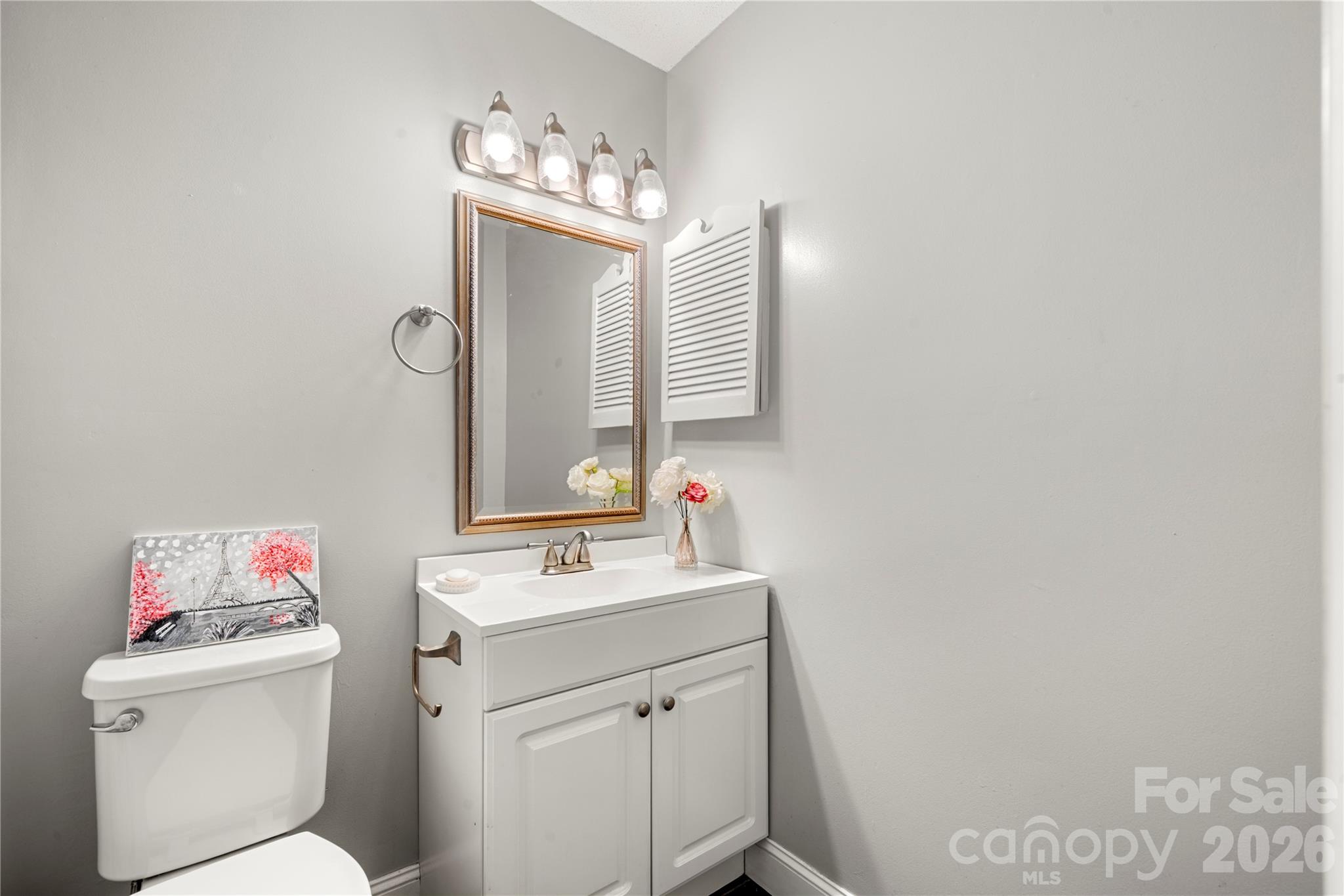 8240 Circle Tree Lane Charlotte, NC 28277 - Photo 19 of 29 a bathroom with a sink vanity mirror and toilet
