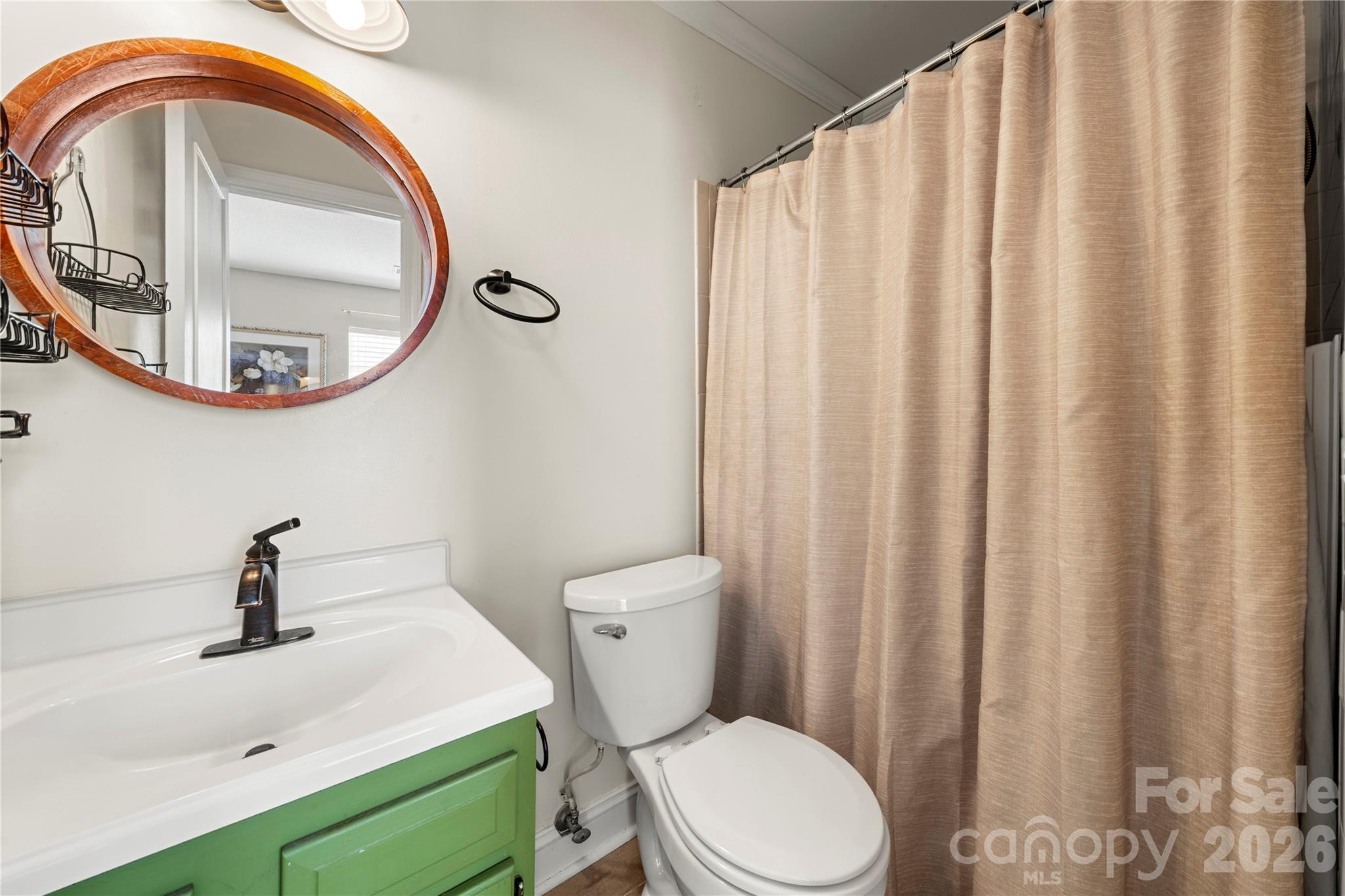 8240 Circle Tree Lane Charlotte, NC 28277 - Photo 21 of 29 a bathroom with a sink a toilet and a mirror