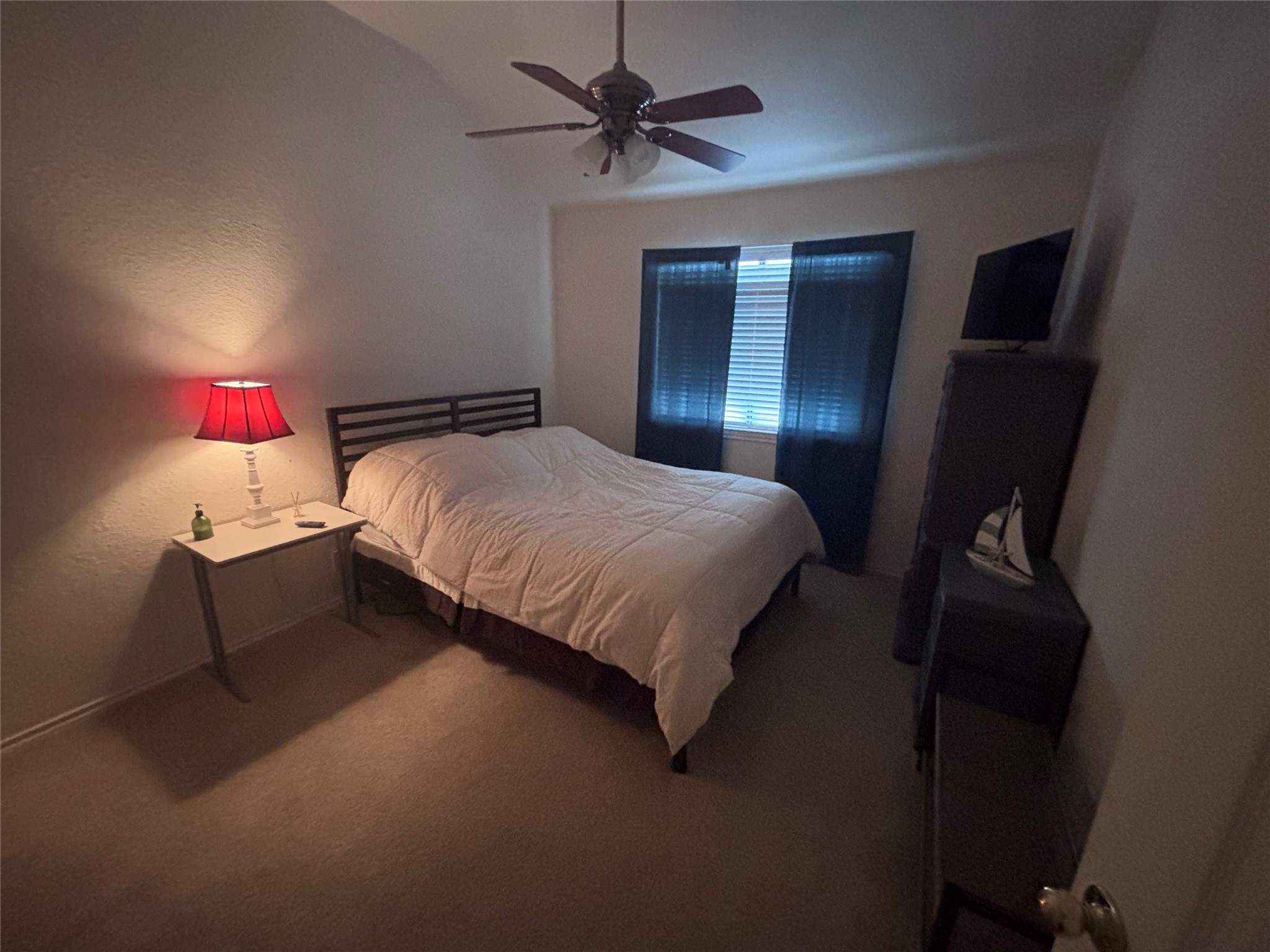 1316 Mesquite Road Cedar Park, TX 78613 - Photo 2 of 24 A well-lit bedroom features a vaulted ceiling and soft carpet underfoot.