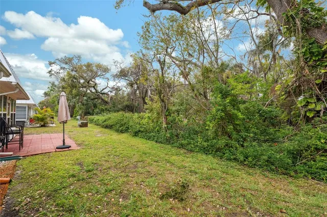 a view of a backyard