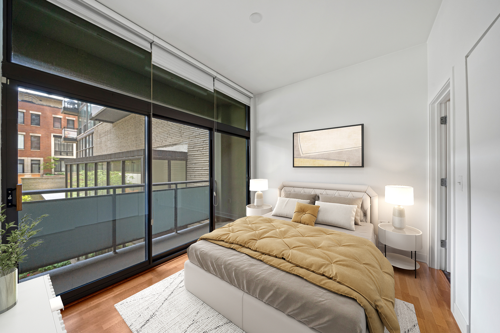 660 West Wayman Street, Unit 201B Chicago, IL 60661 - Photo 7 of 34 a bedroom with a bed and a large window