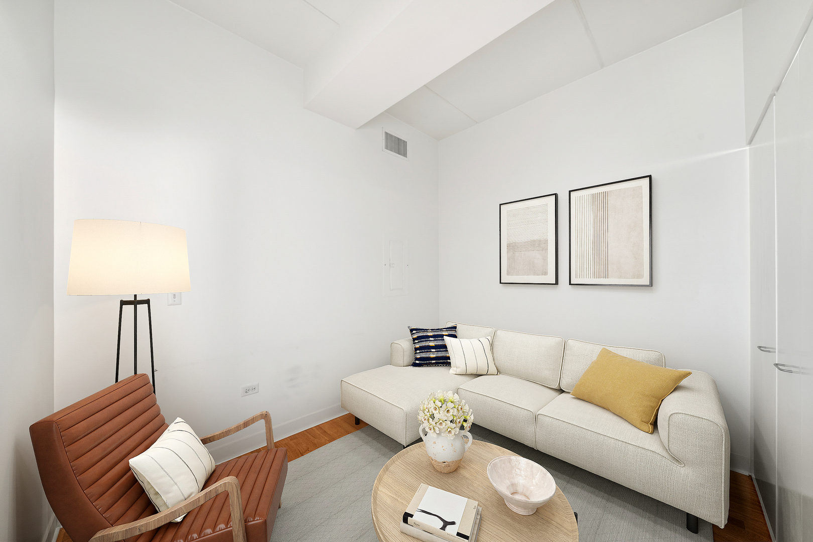 660 West Wayman Street, Unit 201B Chicago, IL 60661 - Photo 9 of 34 a living room with furniture and a wooden floor