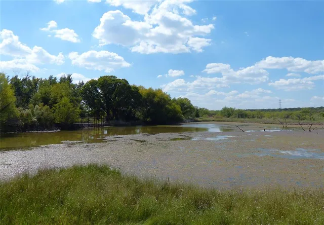a view of lake with green space