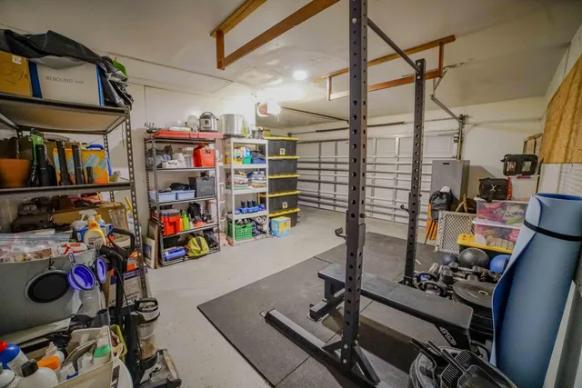 a view of a storage room with washer and dryer