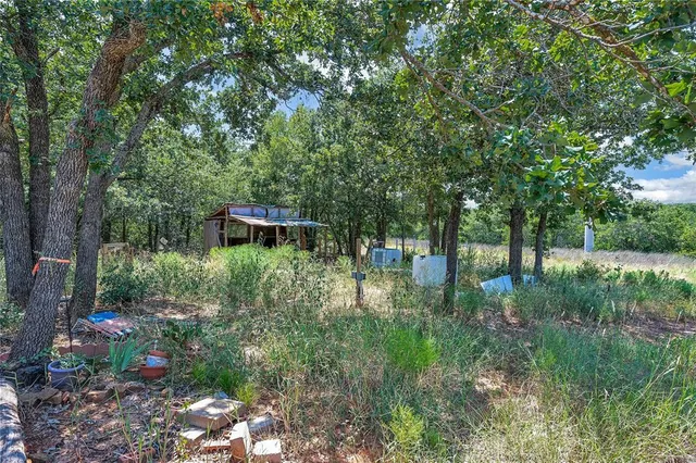 a backyard of a house with lots of green space