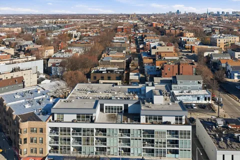 an aerial view of a city