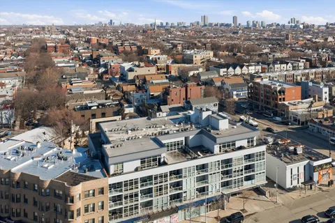 an aerial view of a city