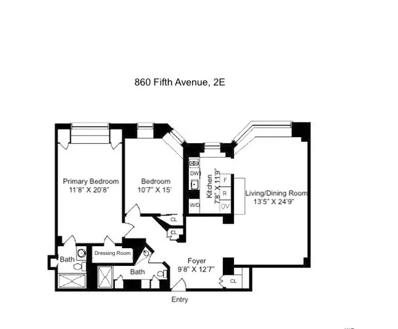 $1,595,000 | 860 5th Avenue, Unit 2E | Lenox Hill