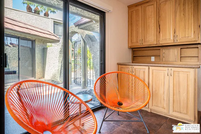 an outdoor view of livingroom with furniture