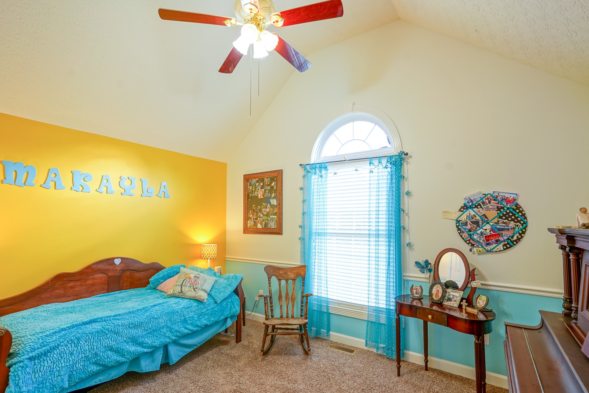 17 Marks Branch Road Leoma, TN 38468 - Photo 34 of 50 a bedroom with a bed and a chandelier