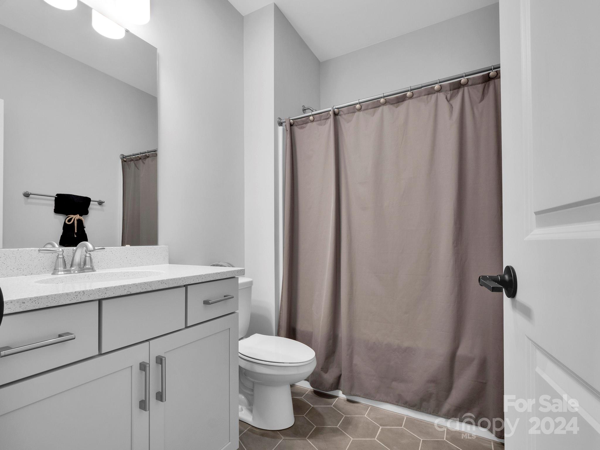 4011 Charlton Road Fort Mill, SC 29715 - Photo 43 of 48 a bathroom with a sink a toilet a mirror and shower