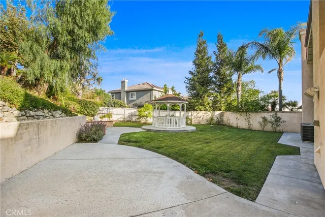 a view of a park with palm trees