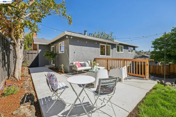 a view of outdoor space with seating