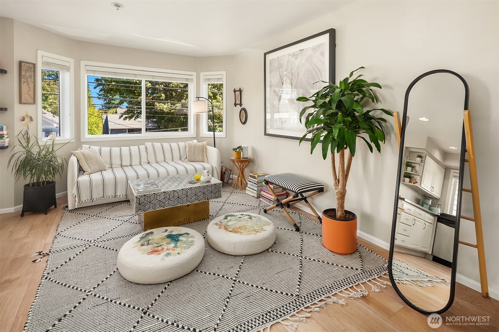 2116 California Avenue Southwest, Unit 201 Seattle, WA 98116 - Photo 3 of 17 a living room with furniture and a potted plant