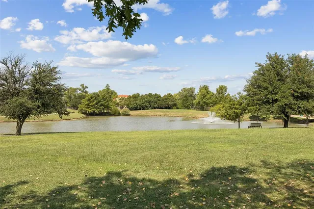 a view of an ocean from a yard