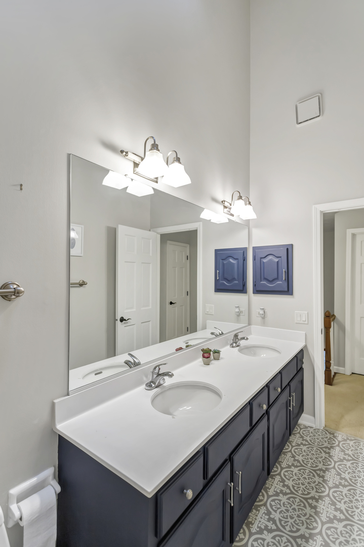 985 Chapel Court North Glen Ellyn, IL 60137 - Photo 33 of 46 a bathroom with a sink and a mirror
