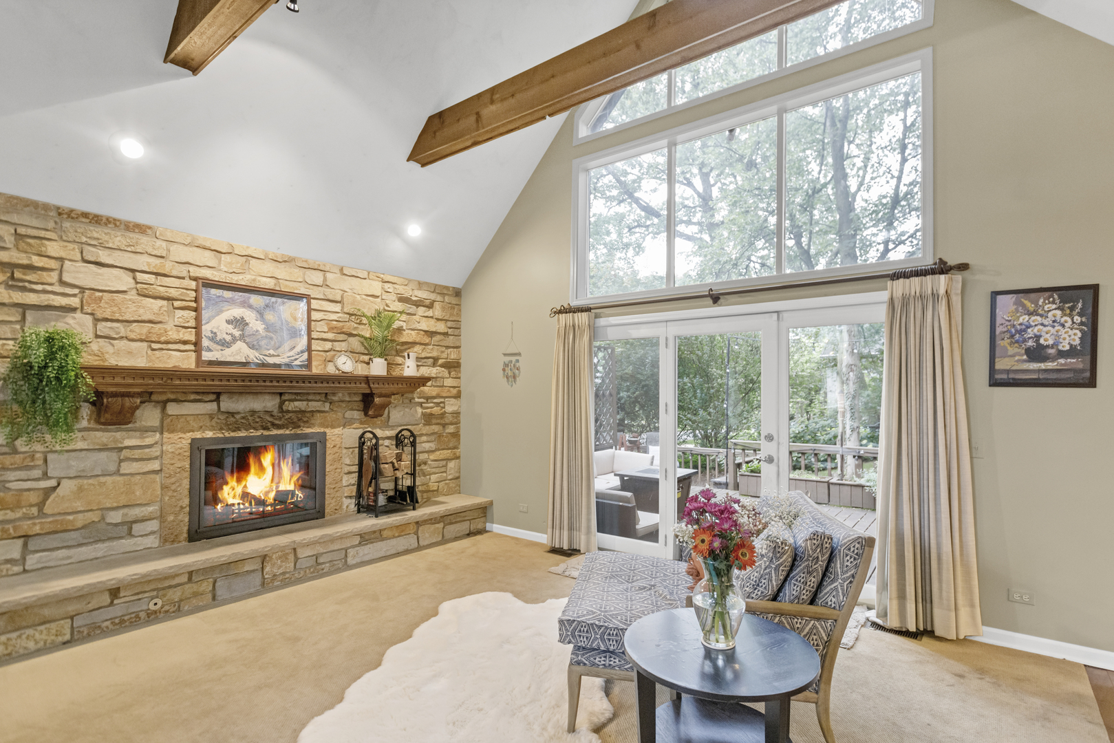 985 Chapel Court North Glen Ellyn, IL 60137 - Photo 10 of 46 a living room with furniture and a fireplace