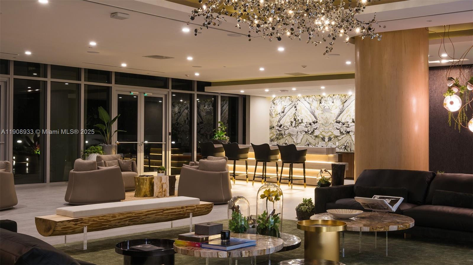 488 Northeast 18th Street, Unit 2701 Miami, FL 33132 - Photo 60 of 70 a living room with furniture and a large window