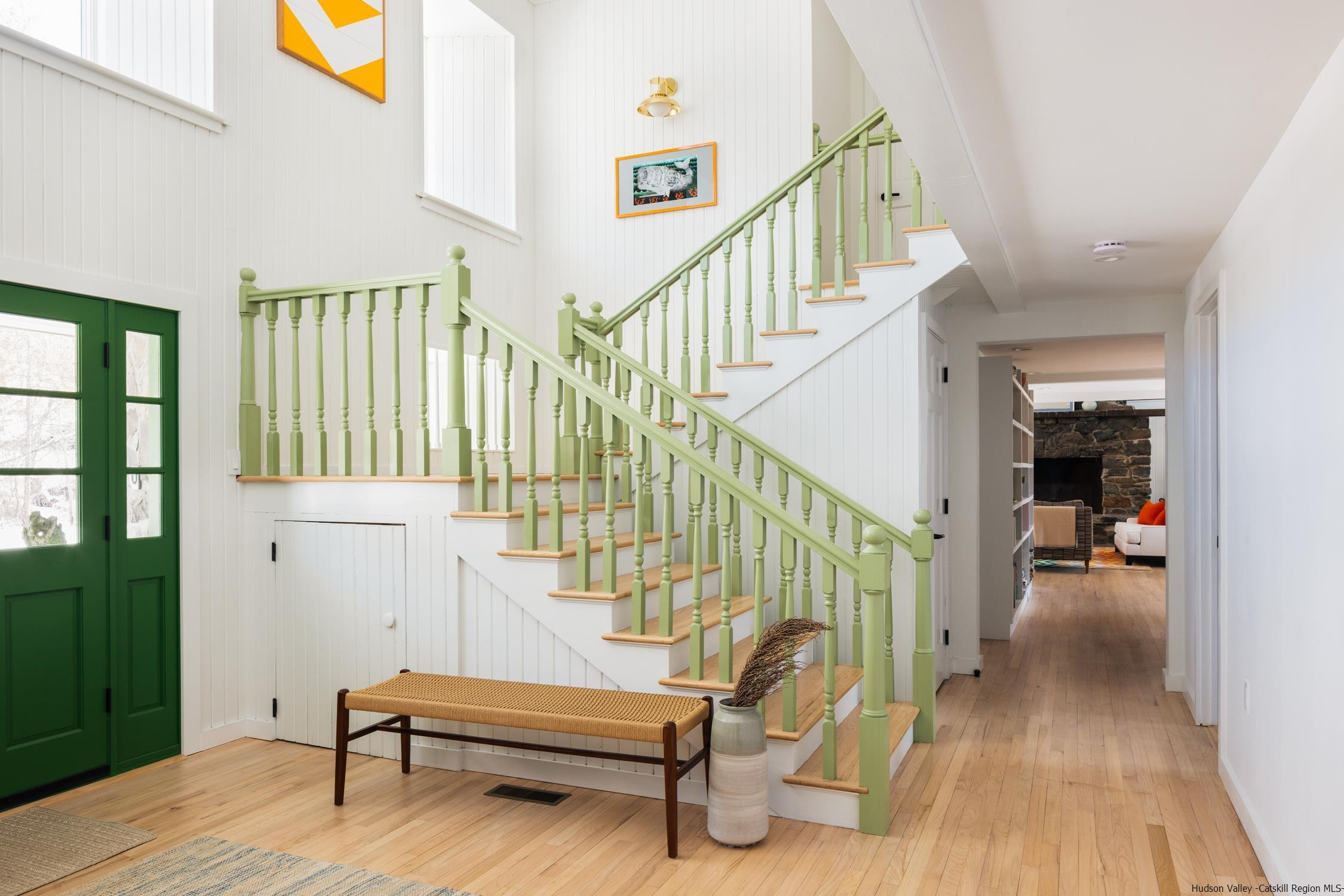 1849 Main Street Rifton, NY 12471 - Photo 17 of 30 a living room with stairs and a wooden floor