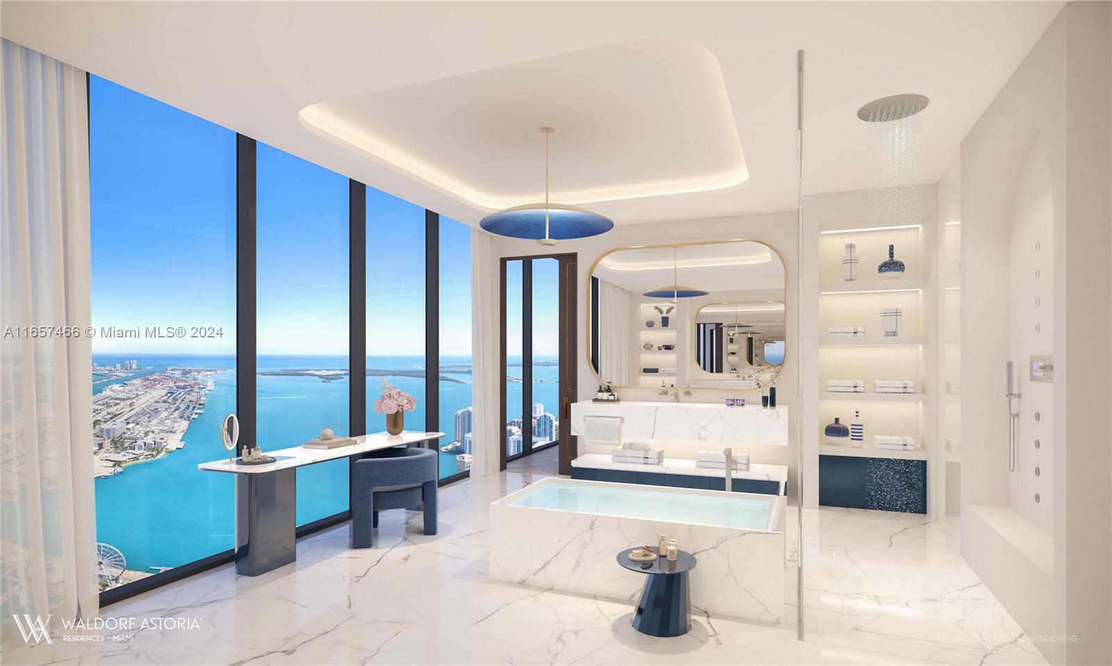 300 Biscayne Boulevard, Unit PH Miami, FL 33131 - Photo 11 of 16 a living room with furniture and large windows