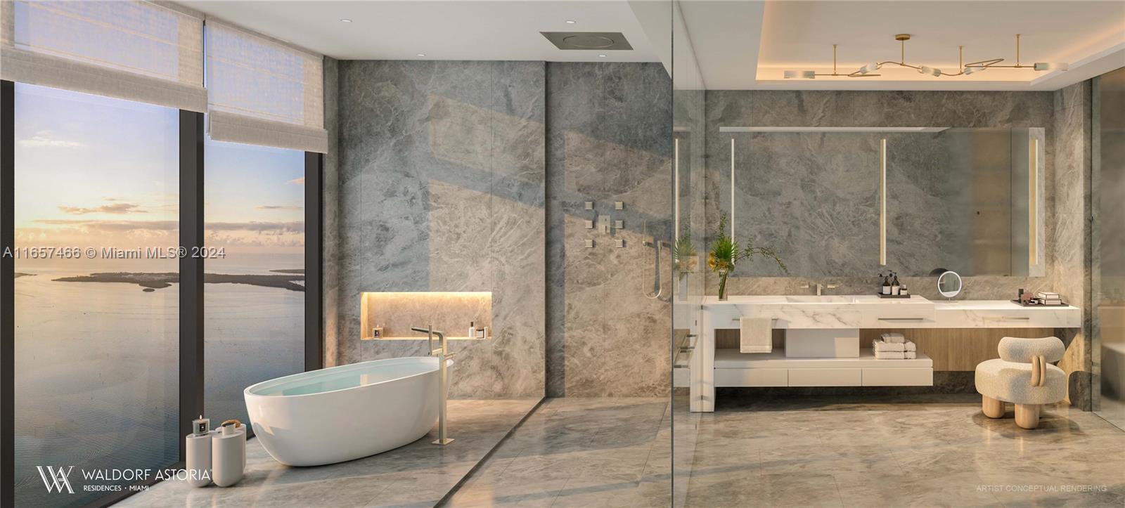 300 Biscayne Boulevard, Unit PH Miami, FL 33131 - Photo 12 of 16 a bathroom with a sink and bathtub