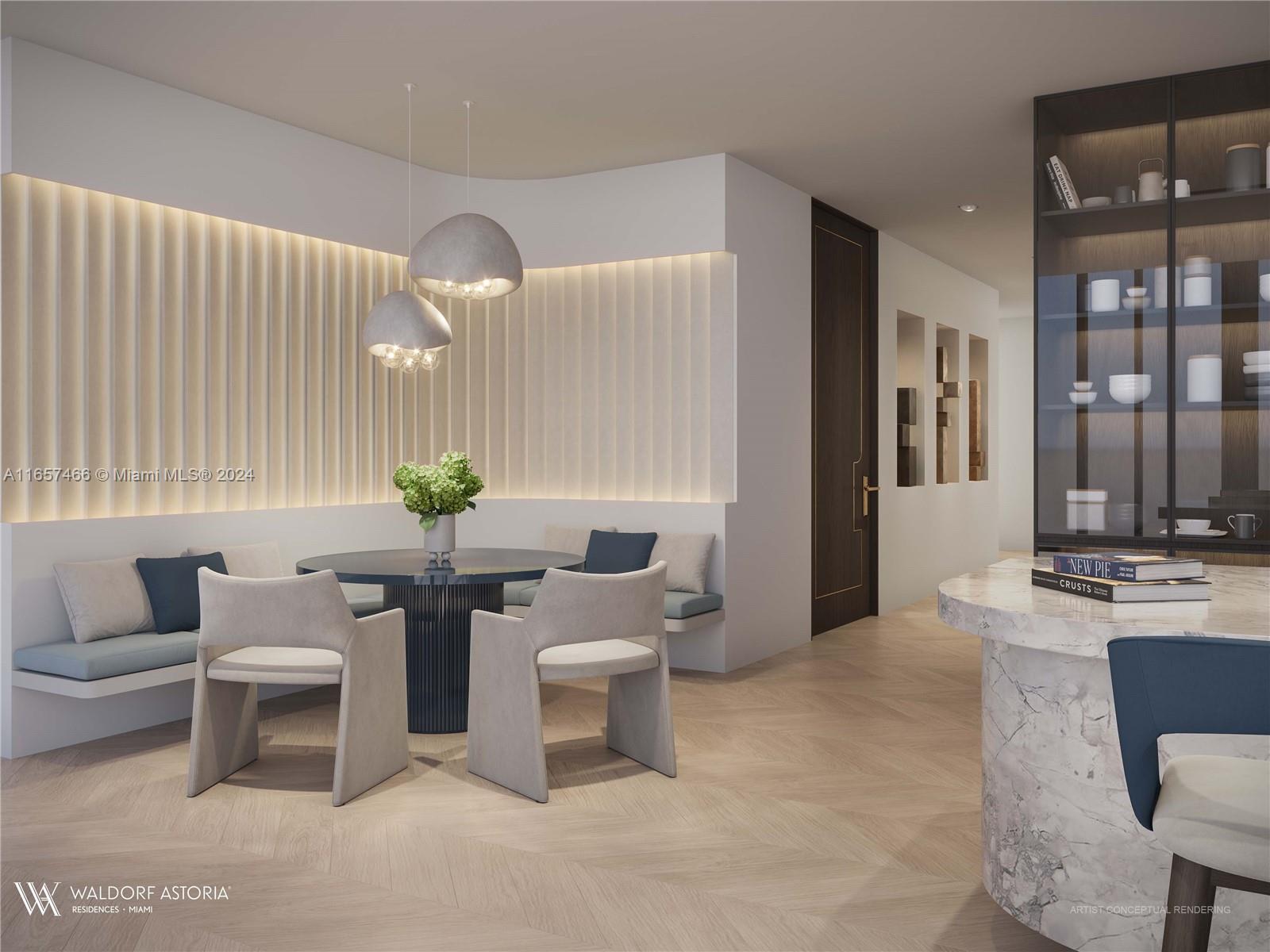 300 Biscayne Boulevard, Unit PH Miami, FL 33131 - Photo 3 of 16 a living room with furniture and chandelier