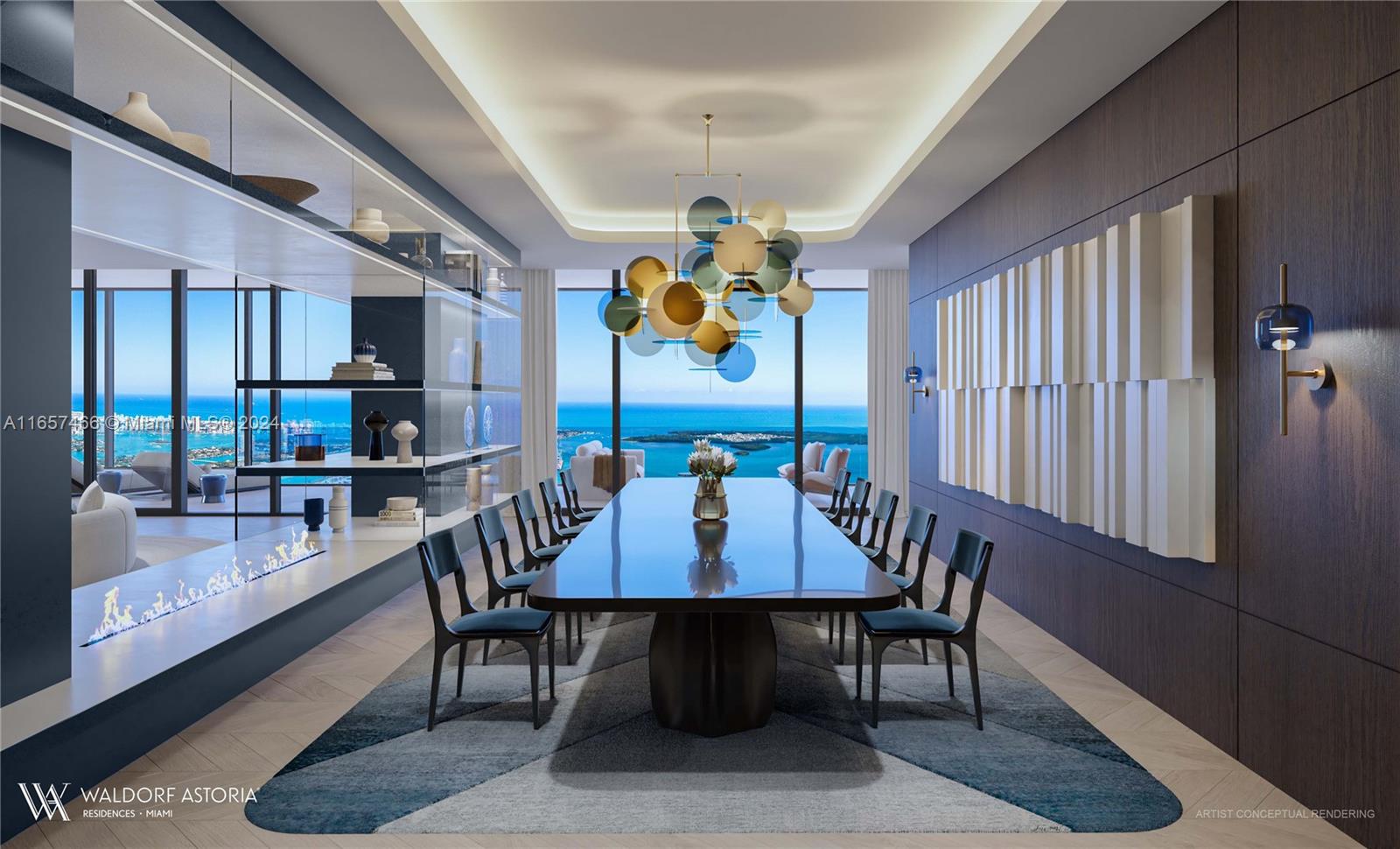 300 Biscayne Boulevard, Unit PH Miami, FL 33131 - Photo 4 of 16 a view of a dining room with furniture window and wooden floor