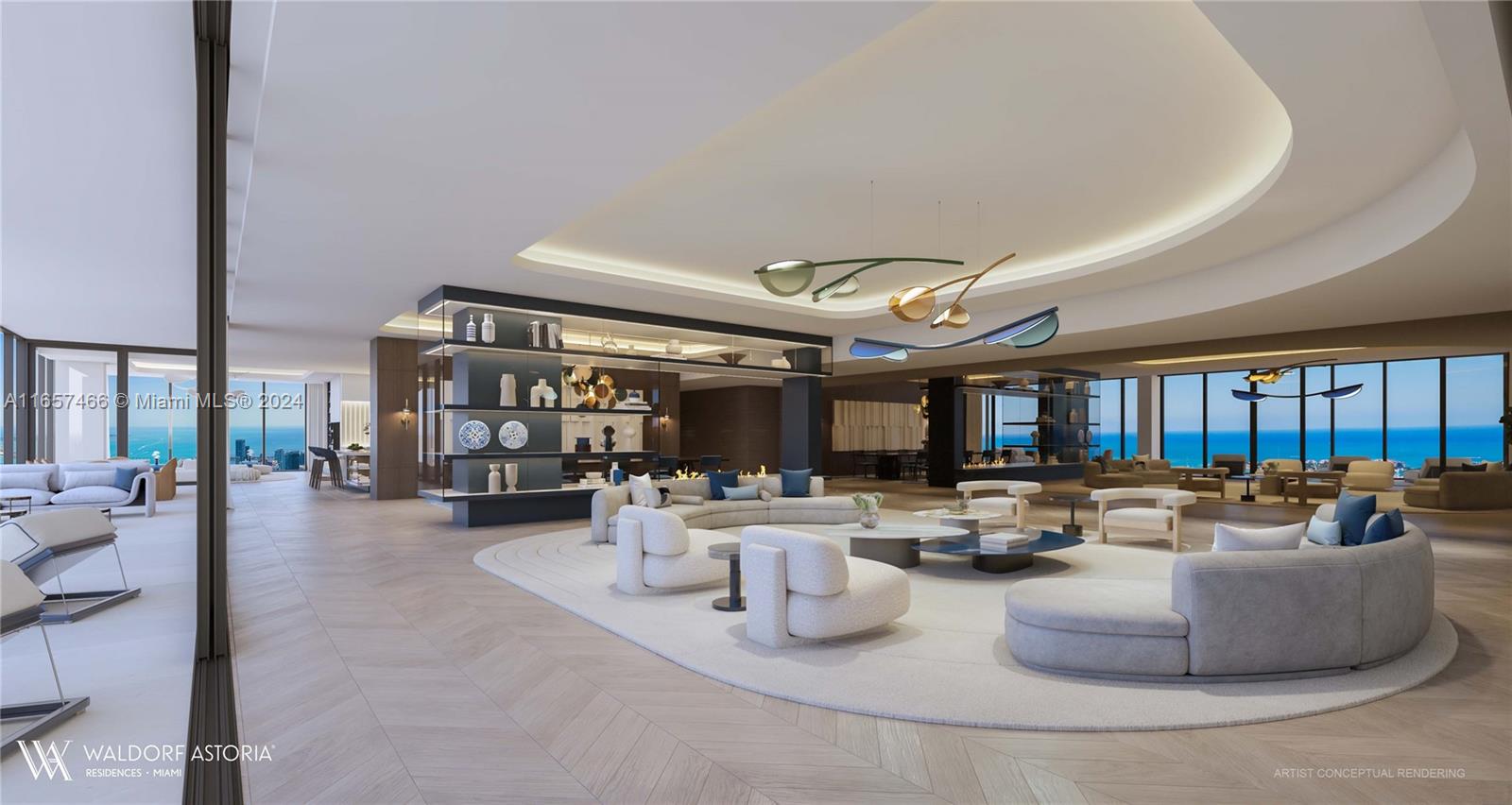 300 Biscayne Boulevard, Unit PH Miami, FL 33131 - Photo 10 of 16 a living room with furniture and a large window