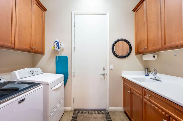 a view of parking garage with cars