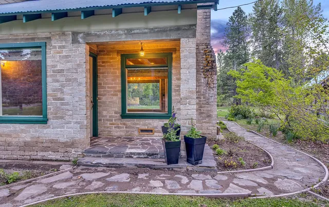 a view of brick walls of the house