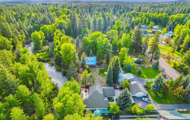 a view of a city with mountains in the background