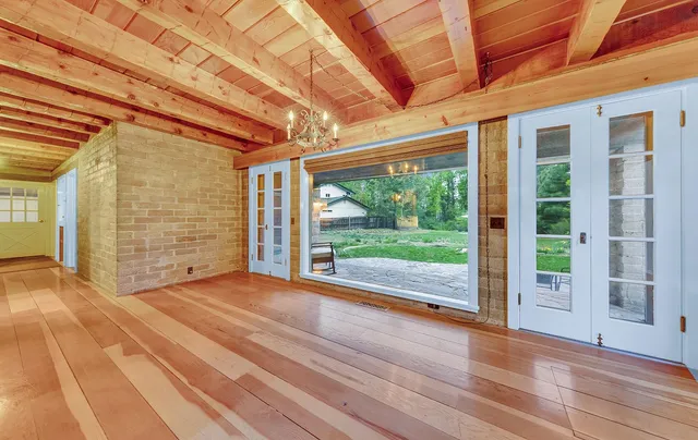 a view of backyard with green space