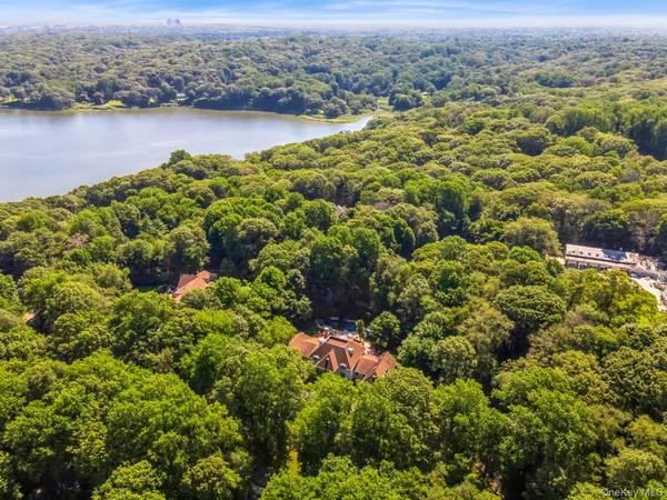 a view of a lake with a mountain