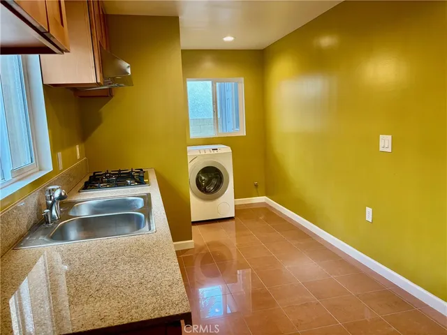 a view of a yellow room