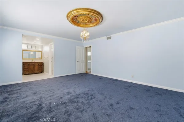 an empty room with a door
