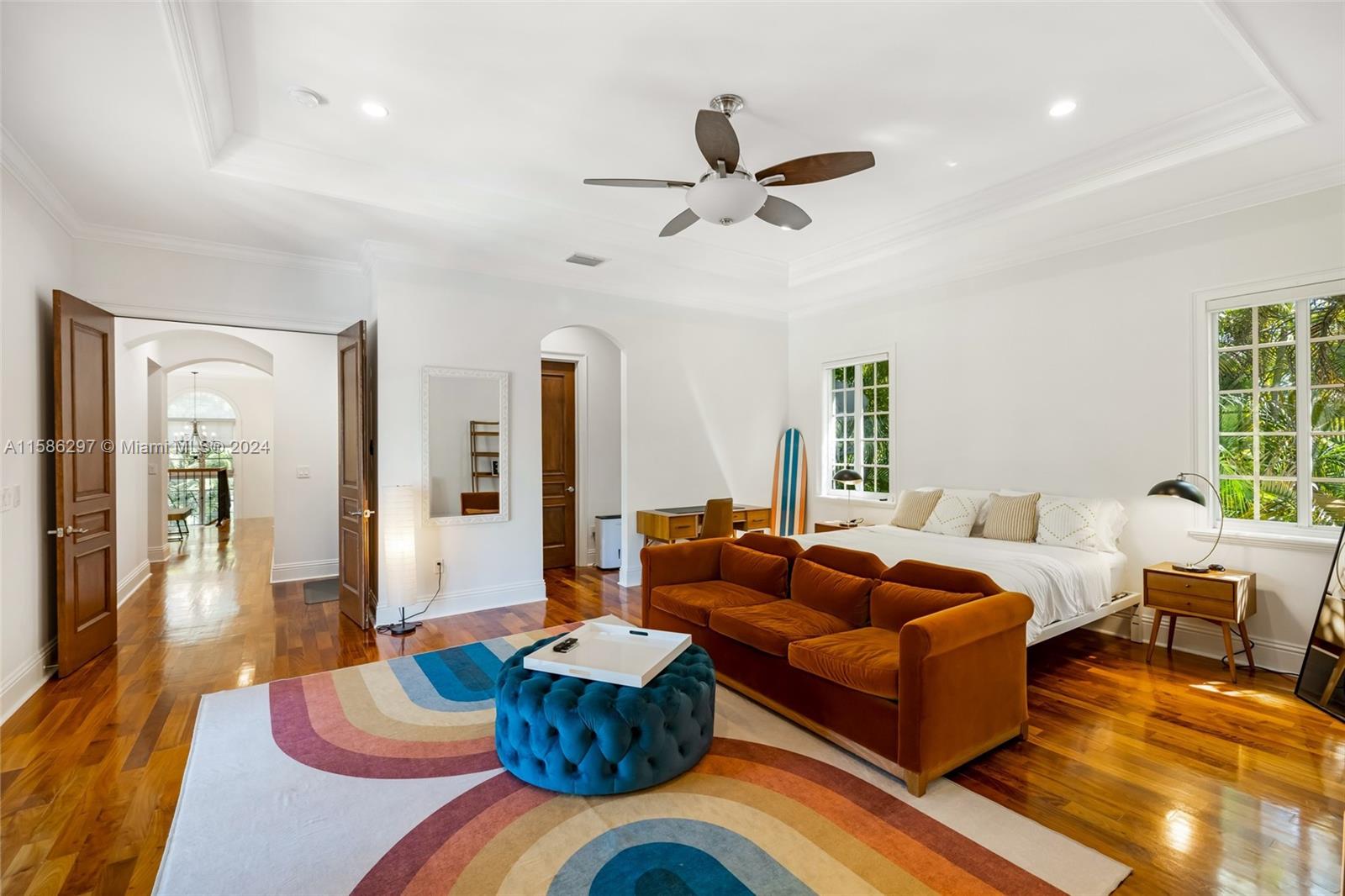 200 Ridgewood Road Coral Gables, FL 33133 - Photo 45 of 70 a living room with furniture and a large window
