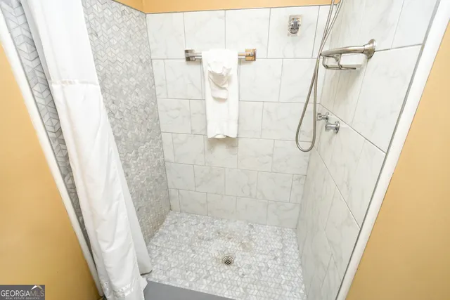 a bathroom with a shower