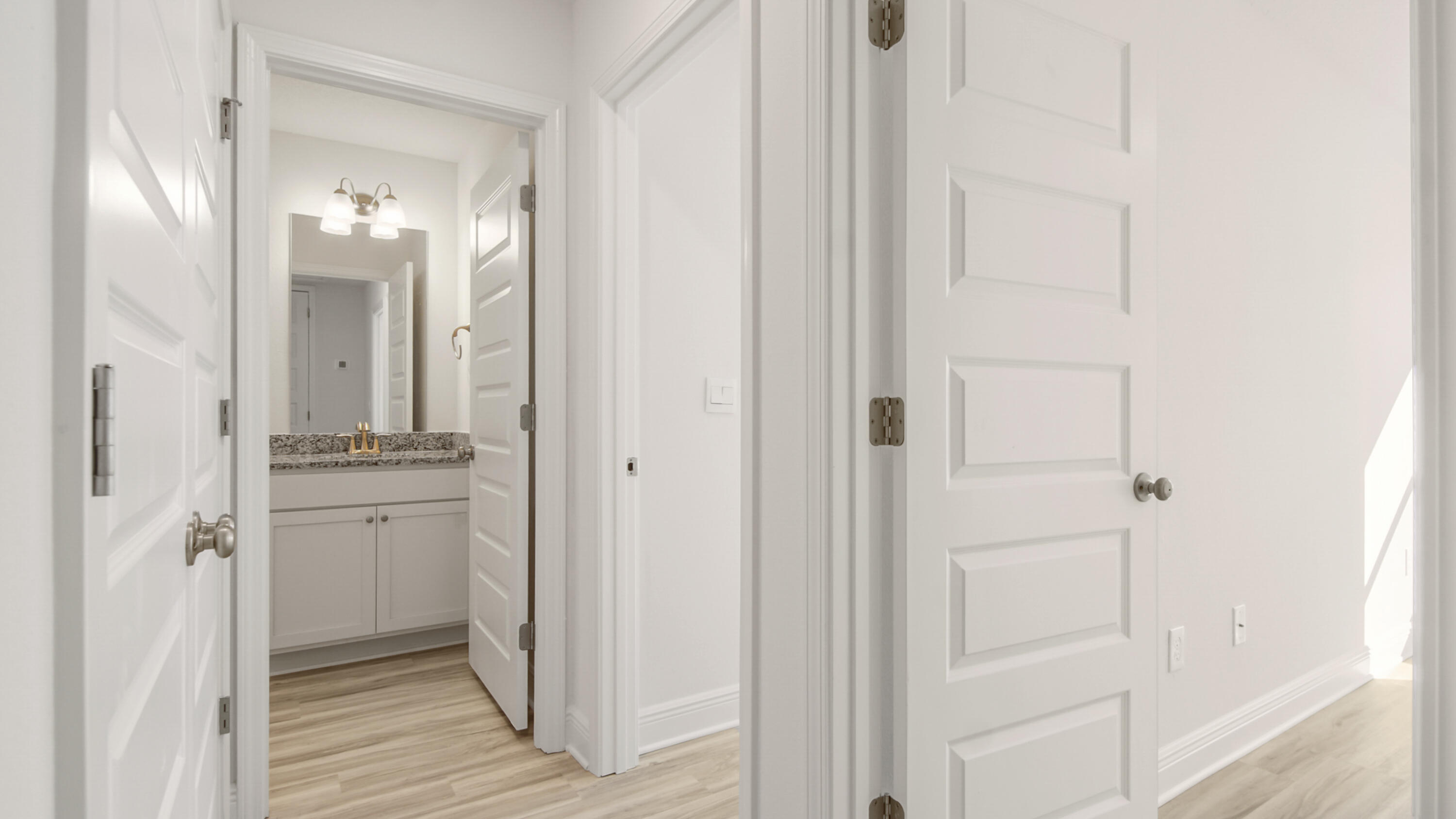 44 Phoenix Street Santa Rosa Beach, FL 32459 - Photo 28 of 37 a bathroom with a shower and a mirror