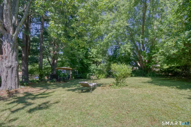a view of backyard with green space