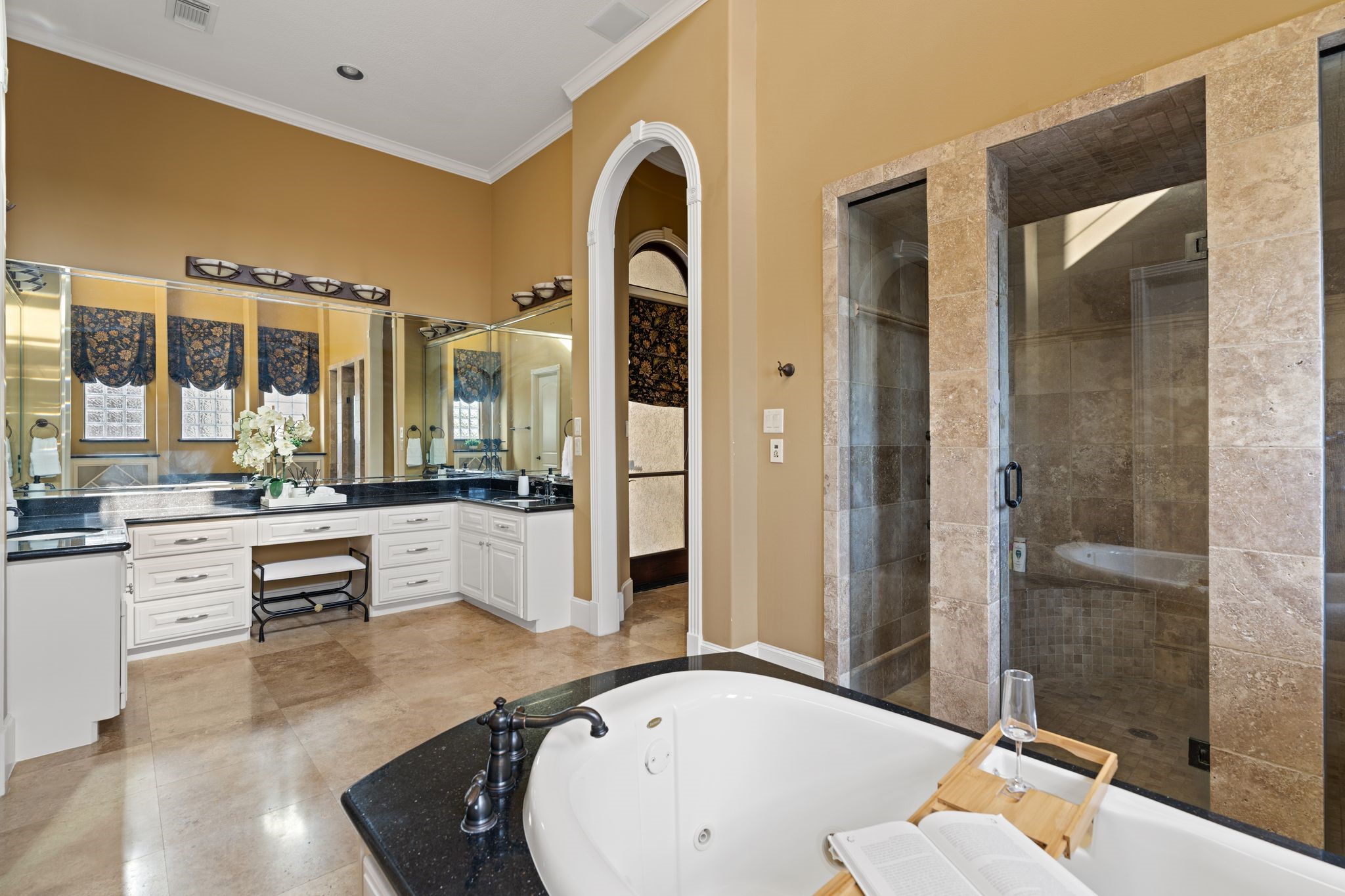 16502 Glorietta Turn Houston, TX 77068 - Photo 27 of 50 Primary bathroom with separate tub and shower, dual vanity