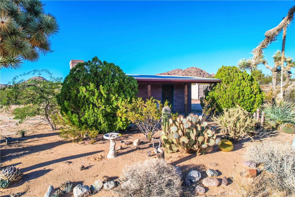 63566 Rapallo Road Joshua Tree, CA 92252 - Photo 1 of 1 a front view of a house with a yard