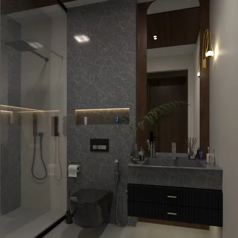 a bathroom with a toilet
